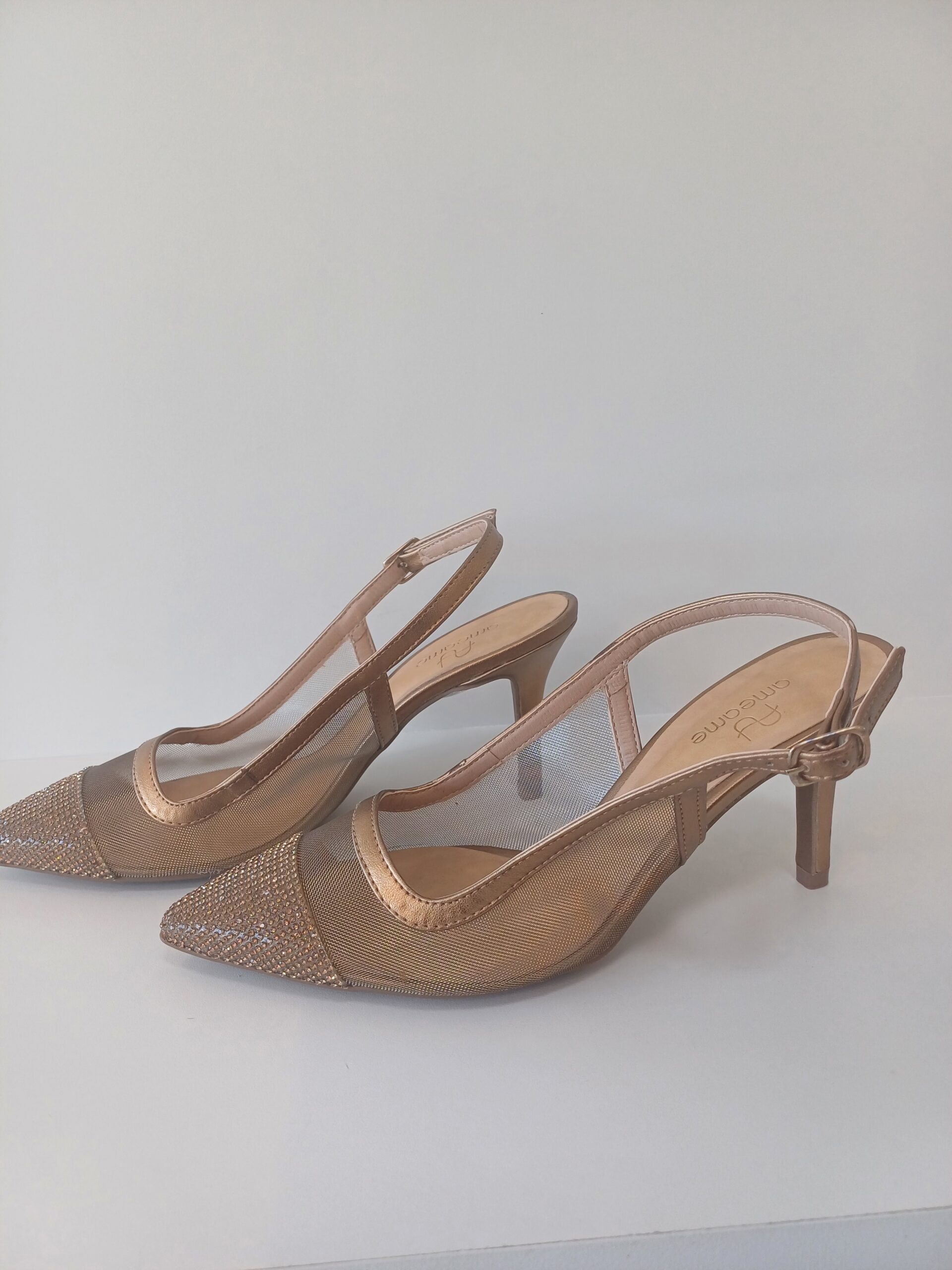 Scarpin tela bronze